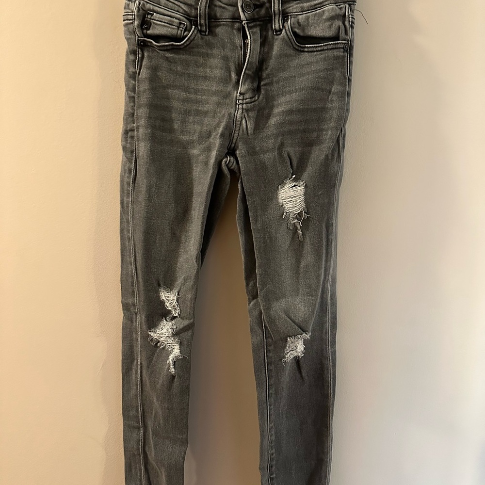 KanCan Distressed Charcoal Skinny Jeans